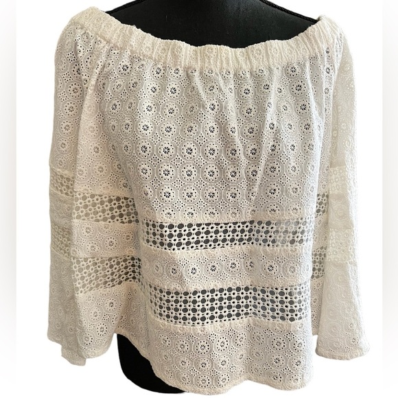 Rebecca Minkoff Coronado Off-the-Shoulder Eyelet Top - Picture 2 of 9